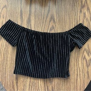 Sparkly velvet crop top